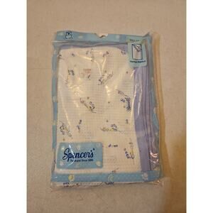 Vintage Spencers Cotton Thermal Knit 30x40 Baby Receiving Blanket Lovey NOS